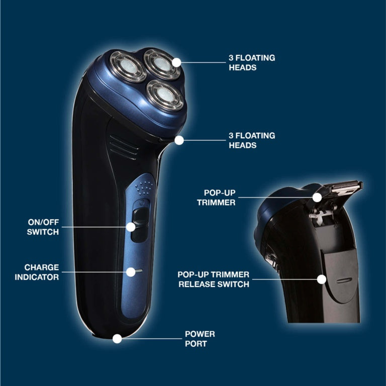 Carmen Mens Triple Head Flex Shaver