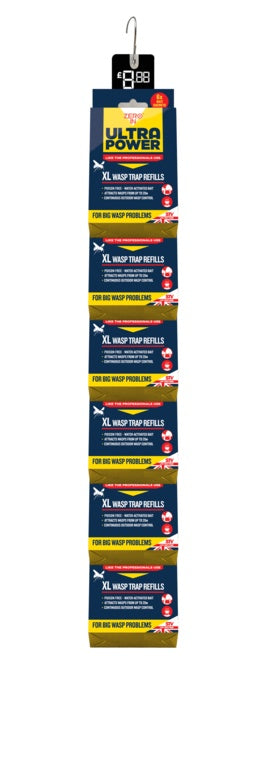 Zero In Ultra Power Wasp Trap Refill XL Clip Strip