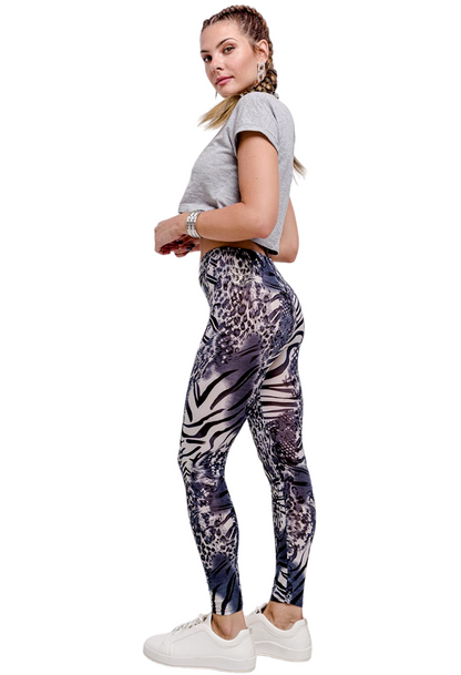 RJM Ladies Animal Print Velvet Plush Thermal Leggings