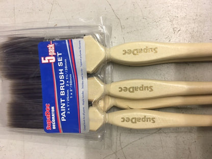 SupaDec Maple Handle Paint Brush Set - Pack of 5
