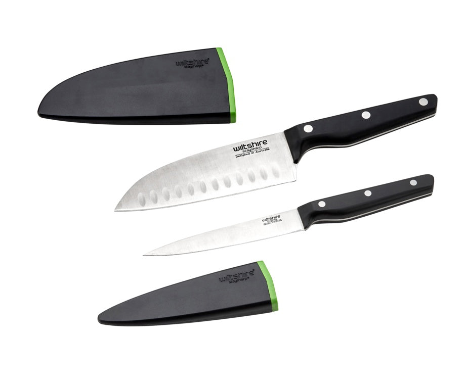 Wiltshire Staysharp Triple Rivet Duo Set – Santoku & Utility Knife (2 Piece Set)