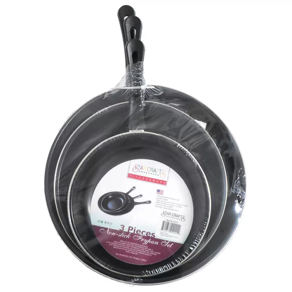 Basiks Carbon Steel Frying Pan Set 3-Piece