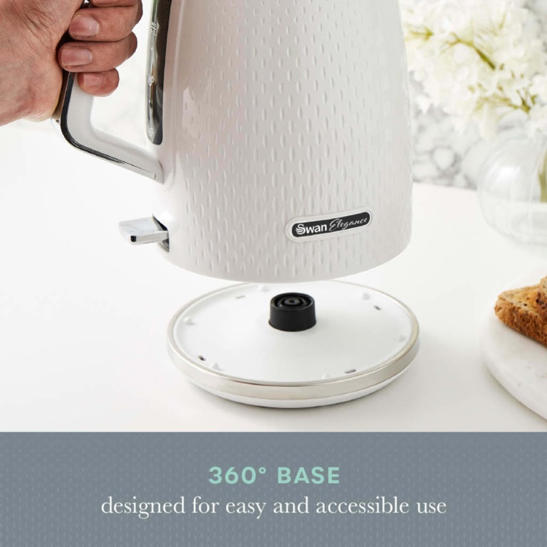 Swan White Textured Jug Kettle