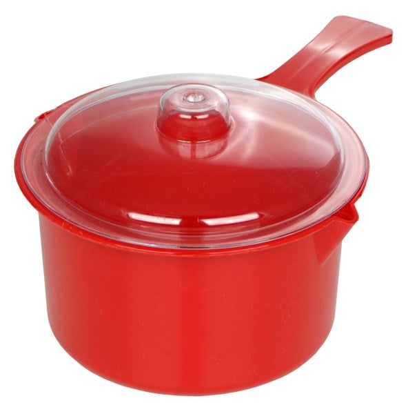 Microwave Essentials Large Red Saucepan & Lid 0.85L