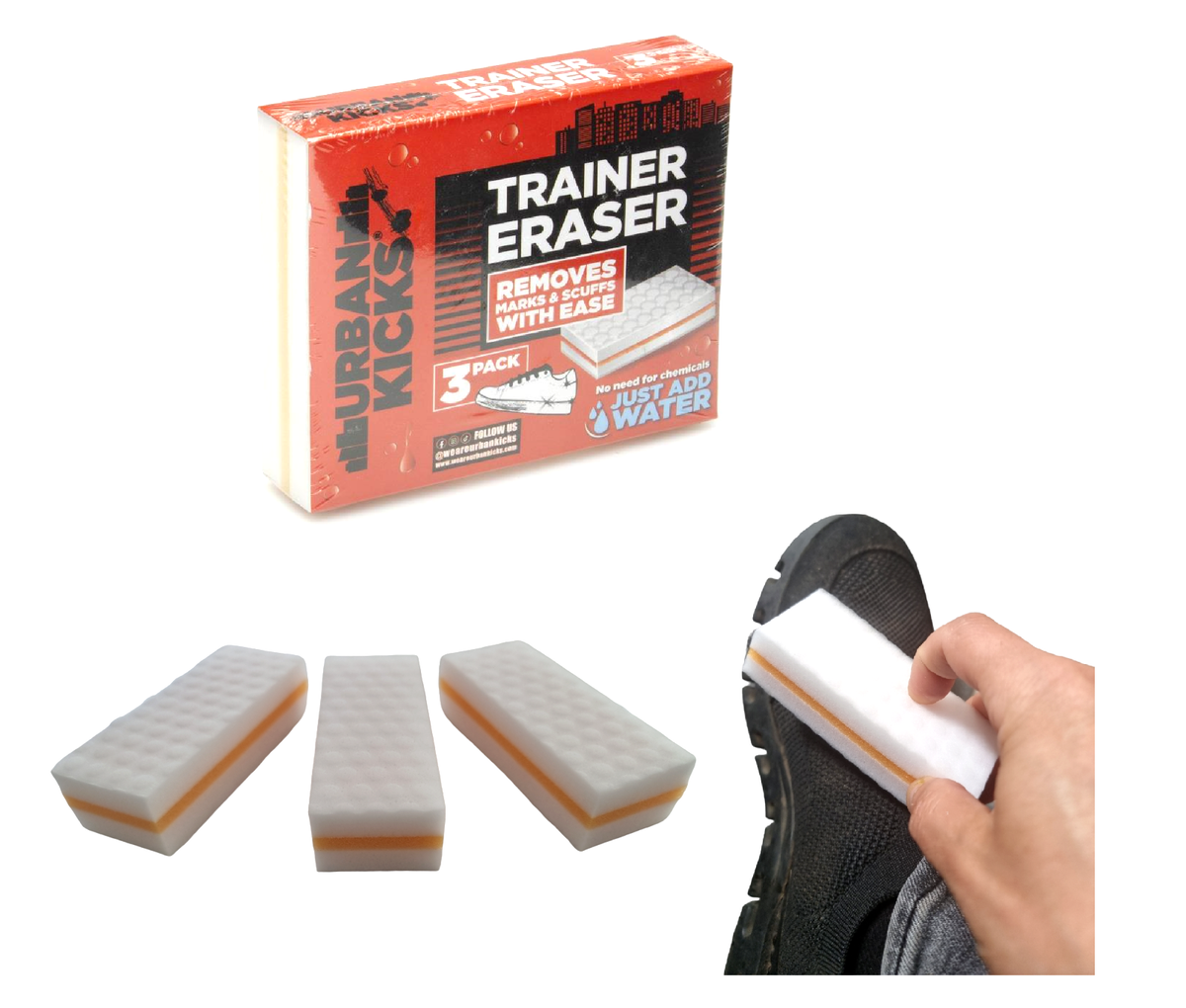 Urban Kicks Trainer Eraser – 3 Pack