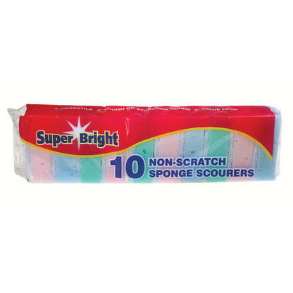 Superbright Non-Scratch Sponge Scourers – Pack of 10