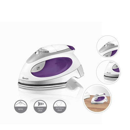 Swan Travel Iron With Pouch Purple