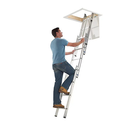 Werner Aluminium Loft Ladder – 3 Section (2.13m - 3m)