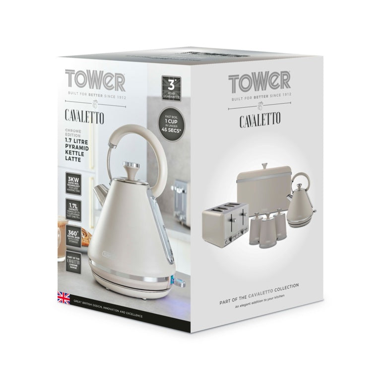 Tower Cavaletto Pyramid Kettle – Mushroom 1.7L