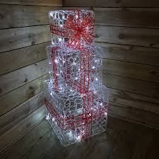 Premier Acrylic Clear Red Parcels with White LEDS