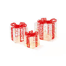 Premier Acrylic Clear Red Parcels with White LEDS