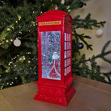 Premier Red Telephone Box LED Glitter Water Spinner