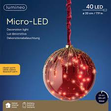 Lumineo Micro LED Ball Christmas Red