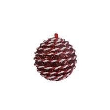 Kaemingk Bauble Foam Glitter Red/White