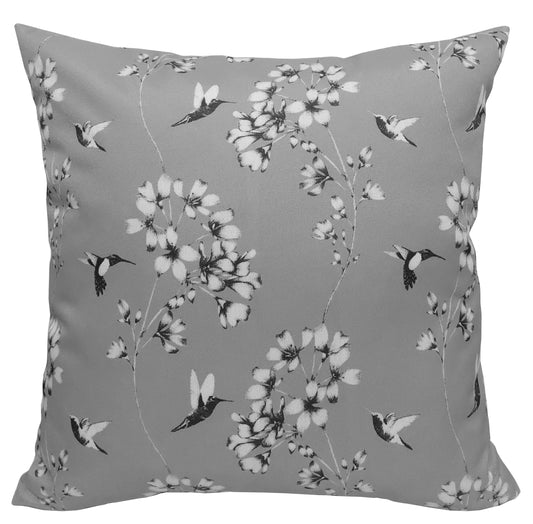 Jardin Silver Waterproof Outdoor and Indoor Cushions 17x17 Inch Weather-Resistant Patio Garden Balcony Seating Premium Hollow-Fibre Decorative Pillows by OLIVIA ROCCO
