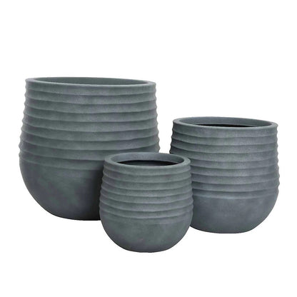 Kaemingk Jamie Plastic Round Planter Grey