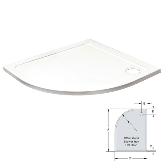 Bandeja cuádruple de perfil bajo con desplazamiento izquierdo K-Vit de 900 x 760 mm