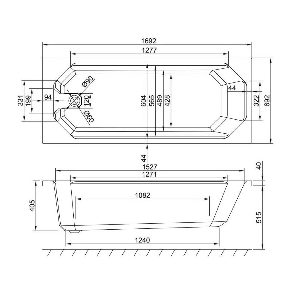 Astlea SE 1700x700 Bath with Legs