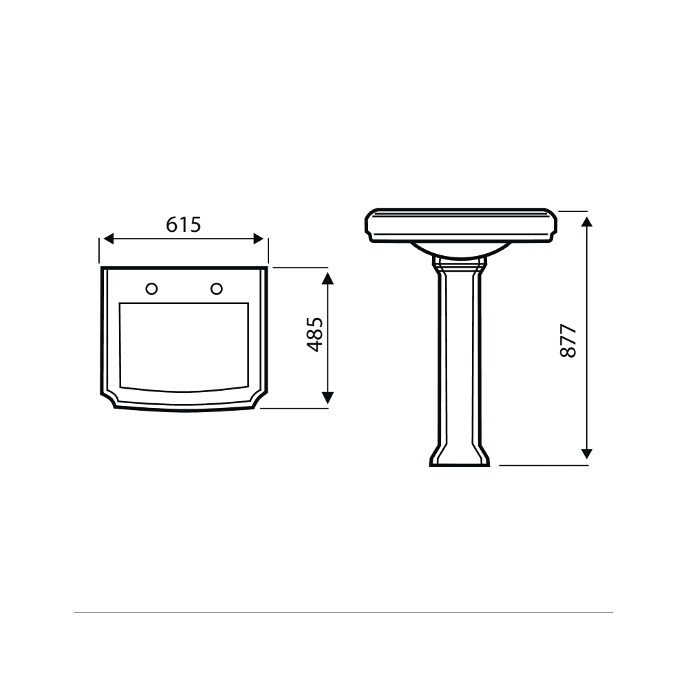 Lavabo Astley 600 mm 2TH