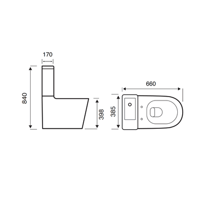 2-in-1 WC Pan, Seat & Cistern with Integrated Basin