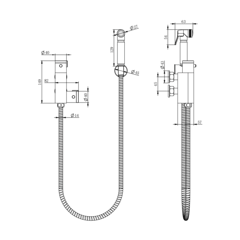 Douche Kit with Therm. Mixing Valve