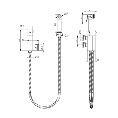 Douche Kit with Therm. Mixing Valve