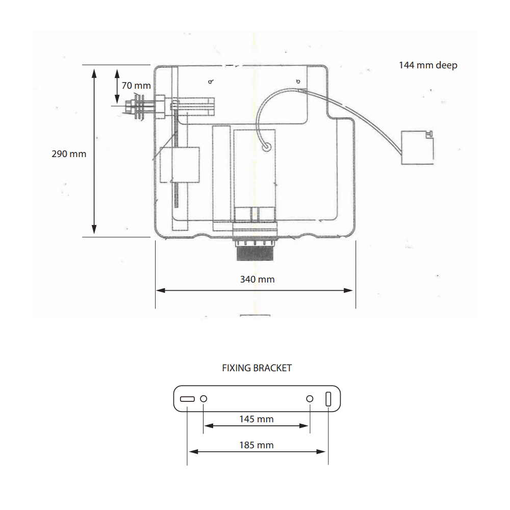 Dual Flush Concealed Cistern Front and Top Access