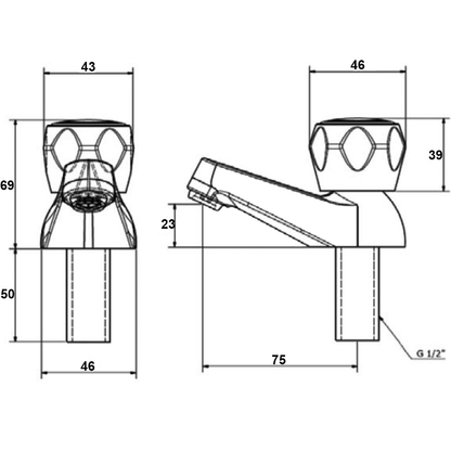 Grifos Lavabo Alpha 1/2" (Par)