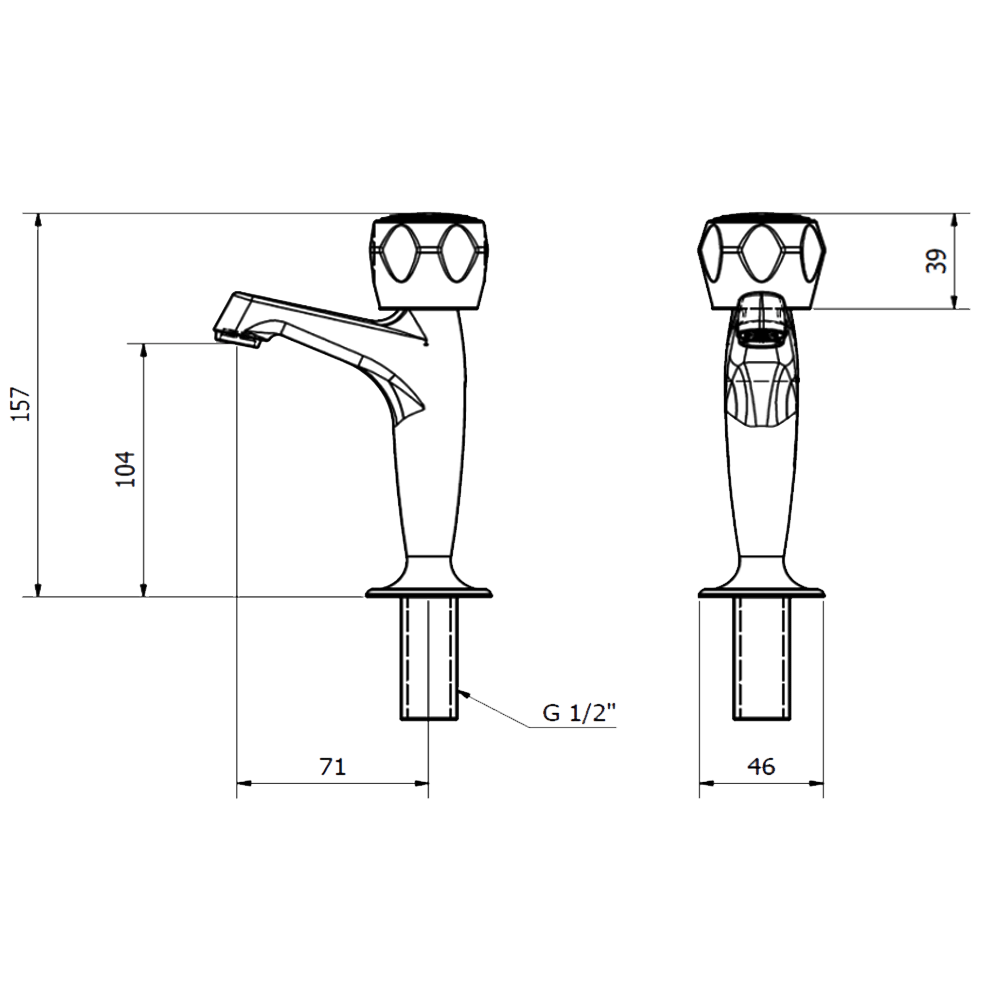 Grifos para Fregadero Alpha 1/2" HN (Par)