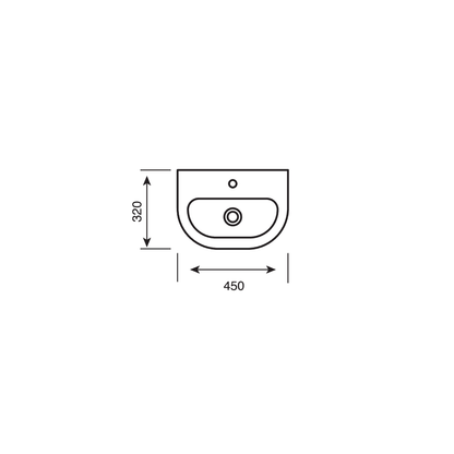 Eklipse 45cm Compact Washbasin