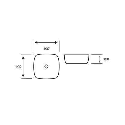 Island 400mm Counter Top Basin