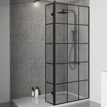 300mm Koncept Wet Room Swing Screen - Black Frame