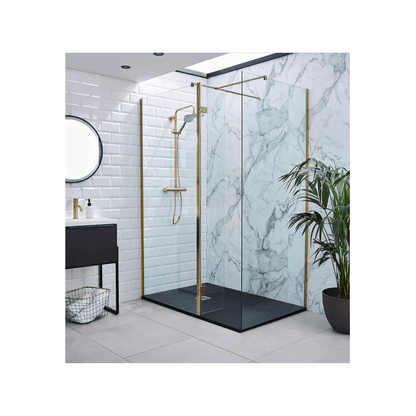 Brushed Brass Wetroom Profile Kit (Wall Profile & Bracing Bar)