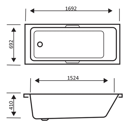 Luxe Grpped 1700x700 Bath with Legs