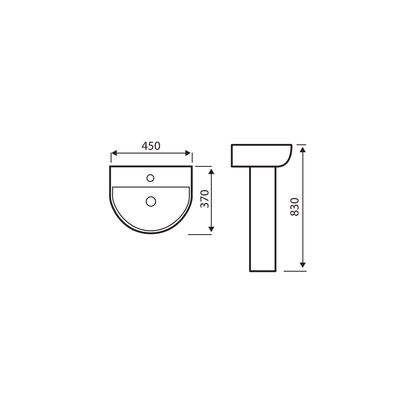 Kameo 450mm 1TH Basin