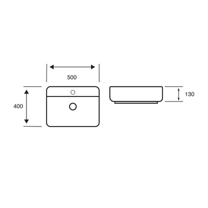 Karlo Square 500mm Counter top Basin