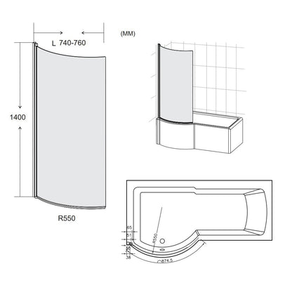 Koncept Curved Screen 6mm