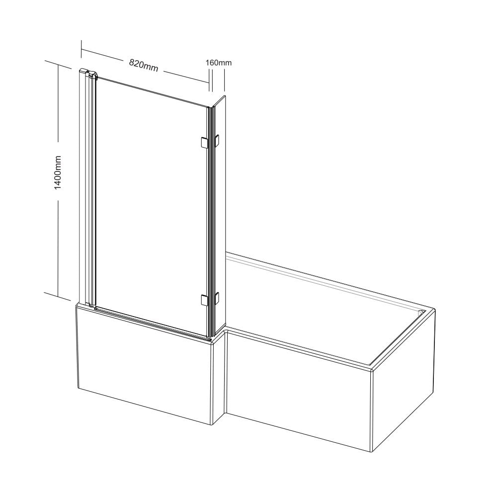 Koncept L Shaped Elite Shower Bath Screen