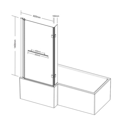 Koncept L Shaped Tetris Shower Bath Screen