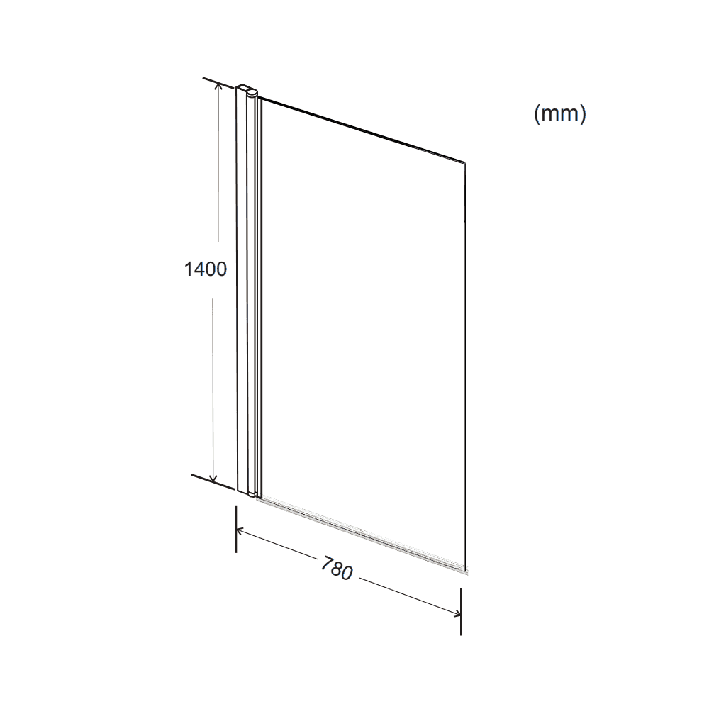 Koncept Straight Square Screen 6mm