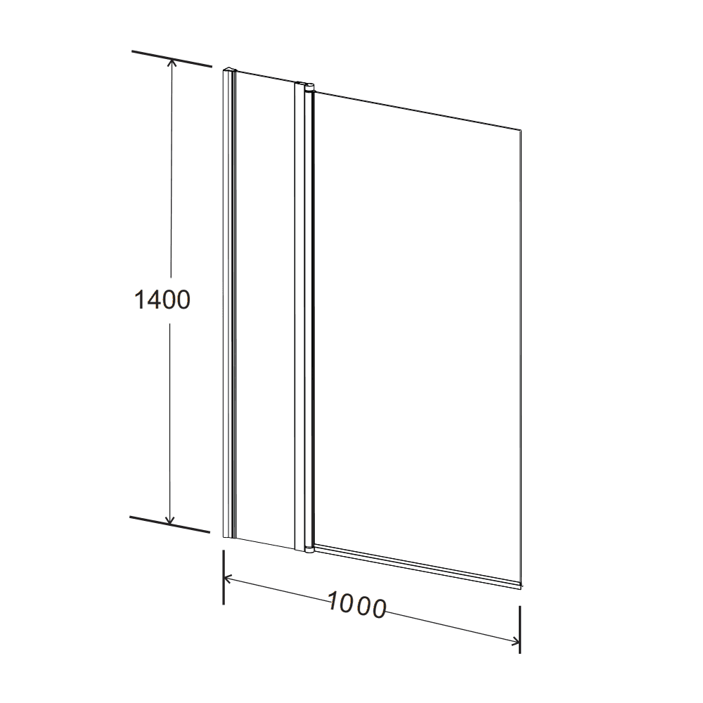 Koncept Straight Square Screen with Panel 6mm