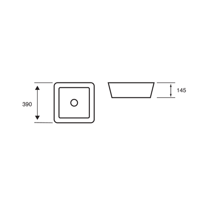 Lois Square 390mm Counter Top Basin