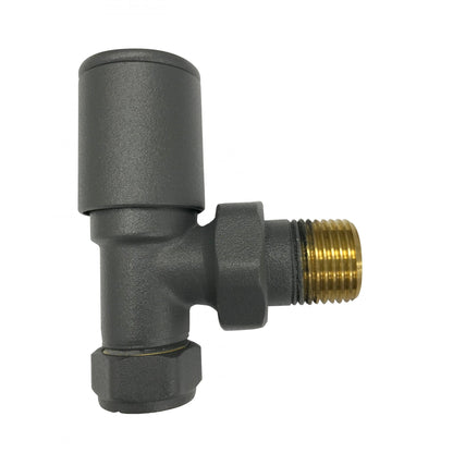 Anthracite Radiator Valve Angled 15mm (Pair)