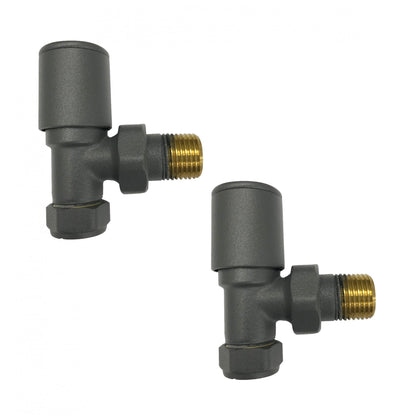 Anthracite Radiator Valve Angled 15mm (Pair)