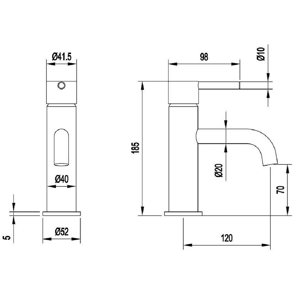 Mitigeur mono lavabo rond Nero