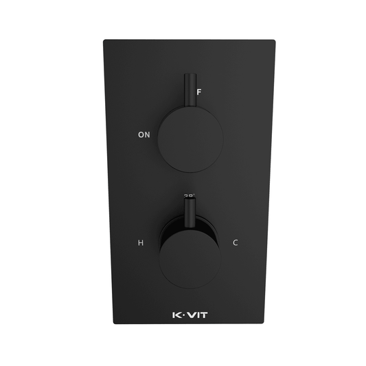 Nero Round Concealed Therm. Shower Valve Matt Black