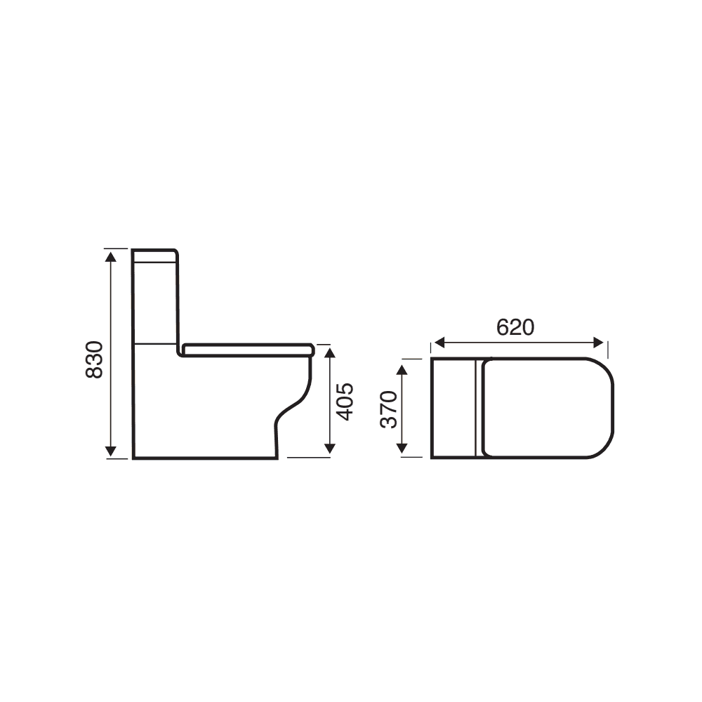 Options 600 Close to Wall C/C WC Pan