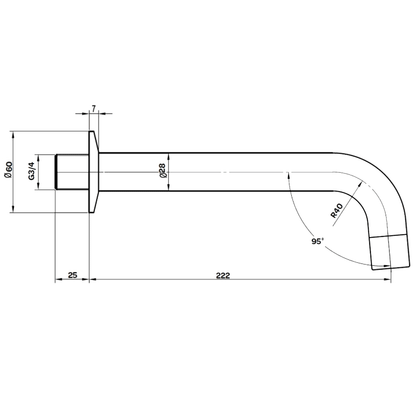 Wall Mounted Bath Spout Brushed Brass