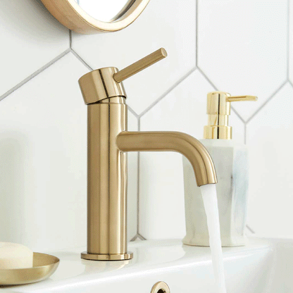 Ottone Mono Basin Mixer Brushed Brass