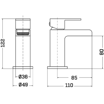 Mezclador monomando para lavabo Phase Mini